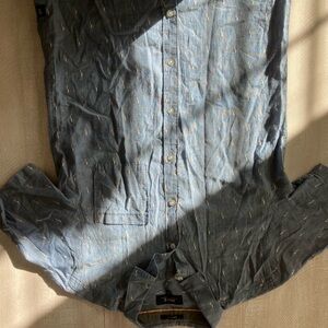 Roark Classic Fit Blue Shirt with Pattern